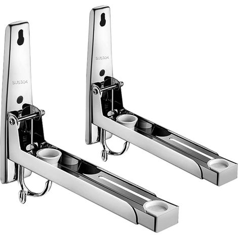 Lot de 2 Pièces Supports Micro Ondes en 304 Acier Inoxydable,Support pour Four à Micro-Ondes ，Etagere Micro Onde Acier Inoxydable，Micro Ondes avec Bras Extensible Pour Micro