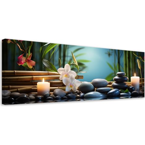 Tableau sur toile Spa Zen Orchidée 90x30 (1/5)