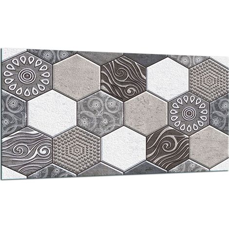 PLAQUE DE PROTECTION EN VERRE POUR CUISINIÈRE 90X52 MOSAÏQUE (1/5)