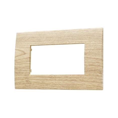 Plaque plastique ETTROIT 4P couleur bois clair compatible avec Vimar Arke VA83404