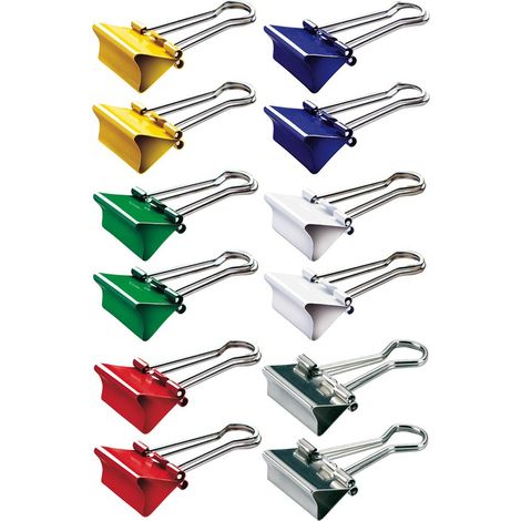 MAUL 21332 – 99 clip a molla fermafogli, colori assortiti, (B) 32 mm, apertura: 13 mm (1/3)