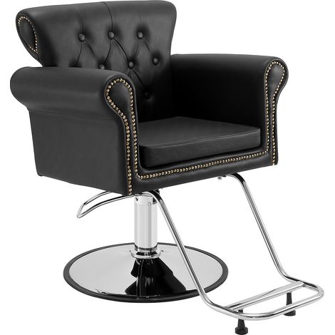 Chaise de Coiffeur Hydraulique Fauteuil Salon Coiffure Pivotant 360° Charge 150 kg Hauteur Réglable 905-1060 mm Siège Barbier avec repose-pieds pour Salon Professionnel, Shampoing, Beauté, Noir (1/5)