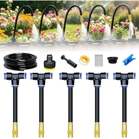 360° Curved Garden Automatic Irrigation System, Kit arrosage automatique système, Kit Arrosage Goutte à Goutte, Kit d'irrigation de brouillard, pour paysage, lit de fleurs et plantes de verdure(5m) (1/5)