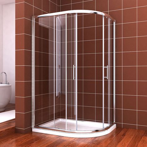 ELEGANT 1200x800mm Right Quadrant Sliding Shower Cubicle Bathroom Corner Shower Door 6mm Easy Clean Shower Screen (1/5)