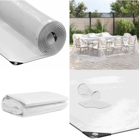 vidaXL Bâche transparente avec œillets 5x5 m polyéthylène (1/5)