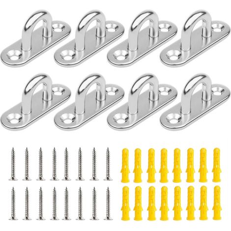 8x Edelstahl-Ösenverbinderhalter aus Metall zum Aufhängen 45x15mm (1/5)