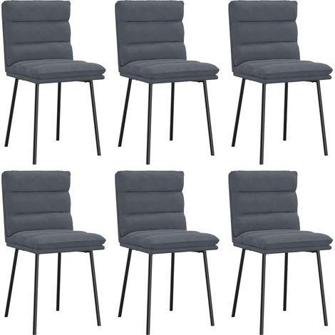 Lot de 6 Chaises à manger,Chaise de cuisine gris foncé velours CFW72655 (1/5)