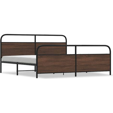 Maison Exclusive - Cadre de lit en métal sans matelas chêne marron 200x200 cm (1/5)