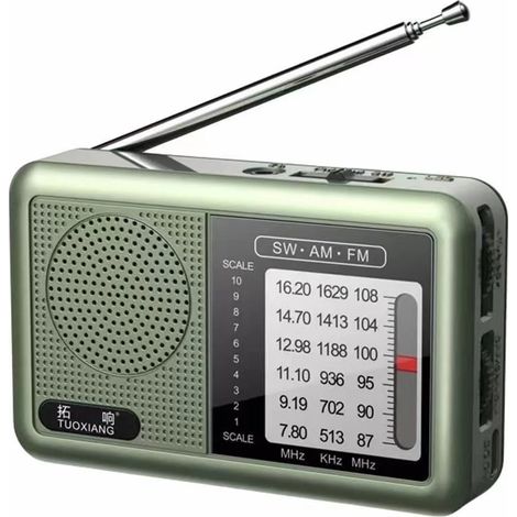Mini radio portable FM/AM/SW, puce DSP haute sensibilité, haut-parleur intégré à volume élevé, compatible avec une prise casque 3,5 mm. (1/5)