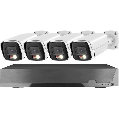 Système de caméra IP de sécurité Tuya POE 4K 8CH, système de caméra de vidéosurveillance à détection Humaine 8MP, Kit de vidéosurveillance AI P2P(8CH NVR 4Camera) (1/5)