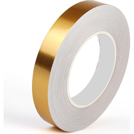 Ruban en film polyester  20 mm x 50M ,  doré brossé ruban adhésif miroir pour accentuer les détails, murs graphiques, décoration bateau, murs