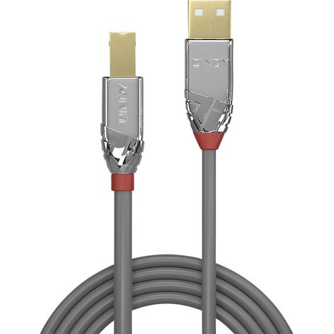 LINDY USB-Kabel USB 2.0 USB-A Stecker, USB-B Stecker 5.00 m Grau 36644
