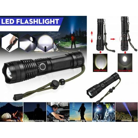 TORCIA TATTICA / MILITARE LED CREE T6 BATTERIA RICARICABILE ZOOM A90-P50