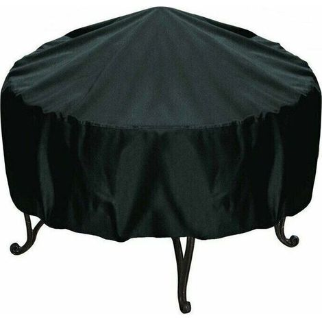 Round Waterproof Barbecue Fire Pit Cover, Windproof, Tear-Resistant, 210D Oxford Fabric, Barbecue Fire Pit Cover, Fire Pit Covers (120x75cm) (1/5)