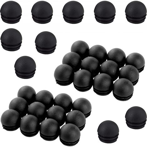 50 Embouts Ronds 25mm Noirs Bombés Z (1/4)