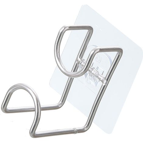 Gancio per lavabo in acciaio inox con adesivo resistente, multifunzionale, facile da installare, ideale per bagno, camera da letto e ufficio. (1/5)