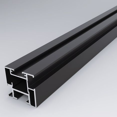 Kit porte coulissante verrière - Décor : Noir granité - RAL : 9005 - SEED (1/5)