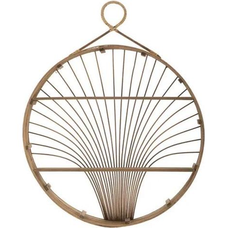 Wandregal mauro ferretti Metall Rattan natürlich 60 5x10 5x76 cm