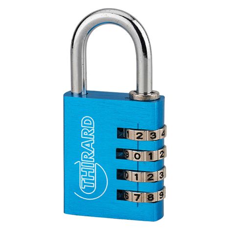 Cadenas à clé TYPE 1 aluminium code 30 mm bleu