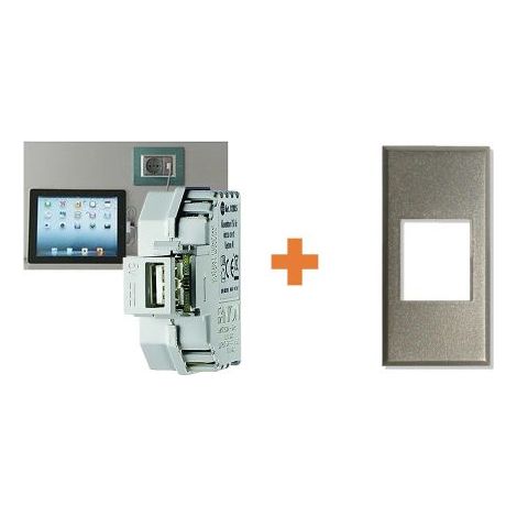 Fanton caricatore presa USB A 5V 2,1A compatibile Bticino Axolute argento - 82890-AA