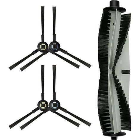 Spazzola per aspirapolvere robot Silvercrest SSR1 SSRA1 per A9s A9 A7 L100 (1 spazzola a rullo + 4 spazzole laterali) (1/4)