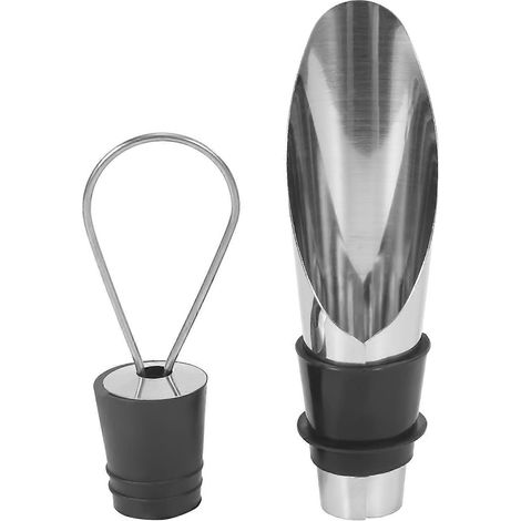 Bouchon de vin en acier inoxydable, verseur à vin en métal, ensemble pour bar et maison, bouchon de vin pour champagne-AquaForge (1/4)