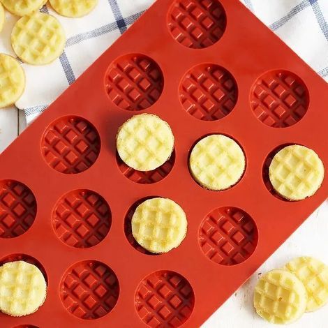 Moule À Gaufres - Moule En Silicone Rond - Pour Chocolat Et Pâtisserie - Température -40 À +230 °C - Usage Four Micro-ondes Congélateur Lave-vaisselle - 1 Pièce (1/5)