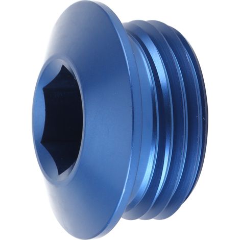 Bouchon mâle ORB à tête hexagonale 12AN avec joint torique, usiné CNC en aluminium bleu (1/5)