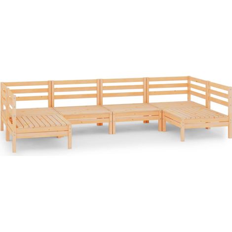 Set di mobili da giardino per esterni, 6 pezzi, in legno di pino massiccio