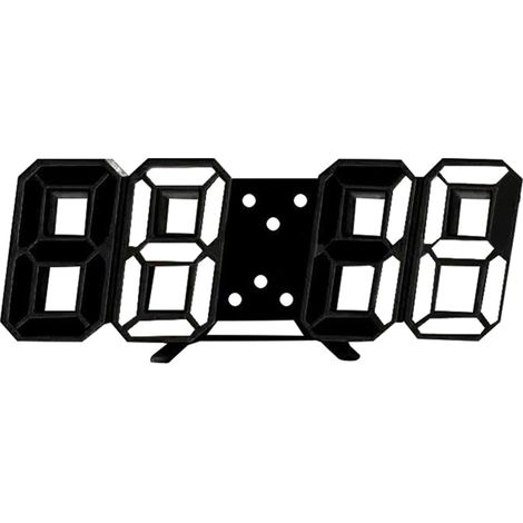 Horloge murale LED 3D multifonctionnelle avec verrouillage de table, affichage de la température et grand écran, alarme pour la maison, le salon, le bureau ou l'entrepôt. (1/5)