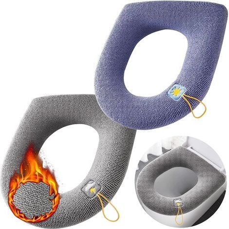 2 Pack Universal Toilet Seat Cushions, Washable Toilet Seat Cover with Hanging Loop for Bathroom, Most Toilets (1/5)