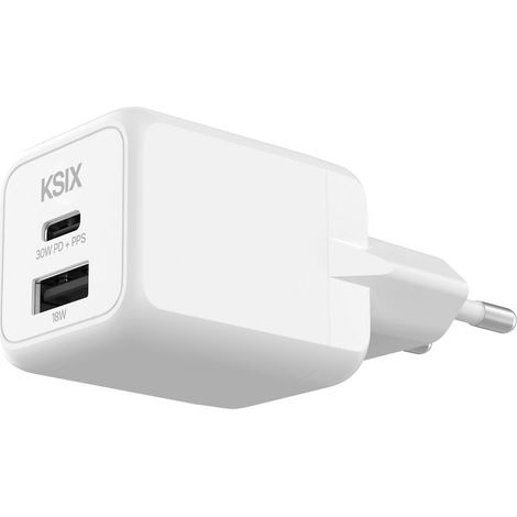 Caricabatterie da Parete KSIX Bianco 30 W (1/3)