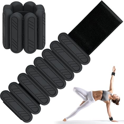 Lot de 2 poids de poignet réglables pour pied ou poignet pour mouvement, marche, jogging, yoga, aérobic, pilates, poids (1/5)