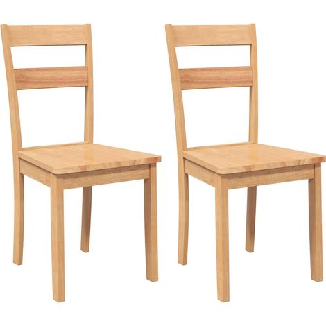 Lot de 2 Chaises à manger,Chaise de cuisine bois massif naturel caoutchouc CFW25999 (1/5)