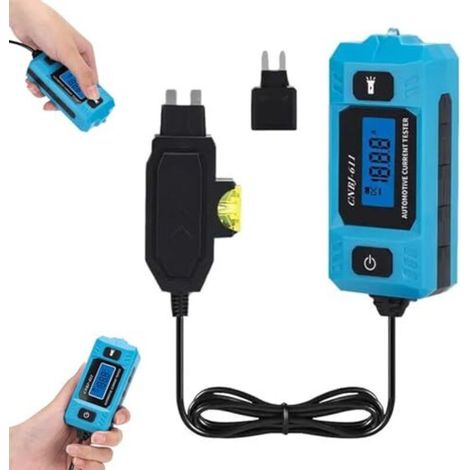 20A 48V Sicherungs- und Relaisprüfgerät mit Frontlicht und blau hinterleuchtetem LCD-Bildschirm, schnelle und präzise Diagnose von Kfz-Stromkreisen