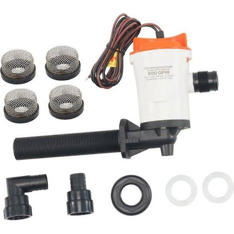 Pompe de cale submersible 800 GPH, aérateur marin 12 V CC pour bateau avec filtre et circulation d'oxygène efficace (1/5)