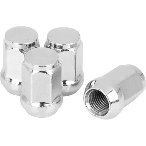 Wheel Nuts Bulge Acorn M14x1.5 60° Cone for Car Chrome, Hardened Steel, 35x23mm, Hex 19mm, Conical Seat 60°, Universal Compatibility (1/5)
