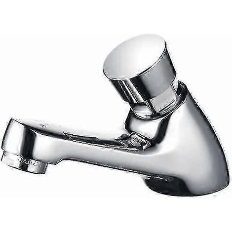 Robinet chromé avec arrêt automatique, fonction d'économie d'eau et minuterie pour évier de cuisine ou de salle de bain, idéal pour un usage domestiqu (1/3)