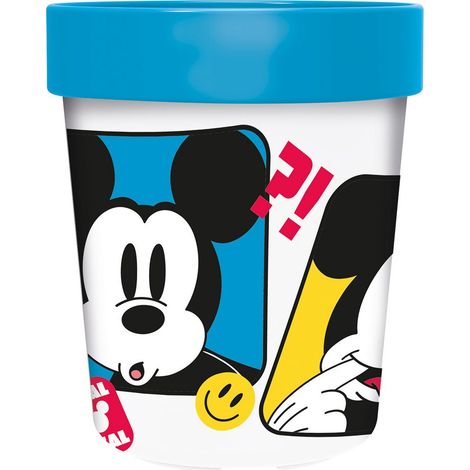 Disney Bicchiere azzurro per bambini in plastica Mickey Mouse Topolino 260 ml con base antiscivolo (1/4)