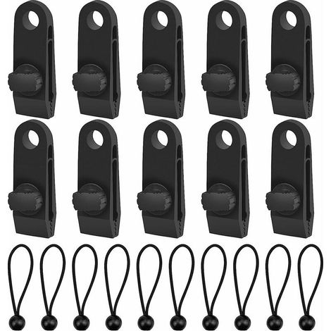Lot de 20 Pince en Plastique pour Camping, Clip de Bâche, Clips de Fixation, Corde Élastique, Ball Bungee Corde pour Tentes, Couvertures, Auvents, Bannières, Navigation de Plaisance (1/5)