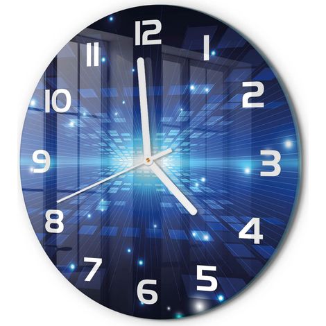 Horloge Murale Ronde Design Original Verre Silencieuse Déco Maison Arrière-plan 3D fi 30 cm (1/5)