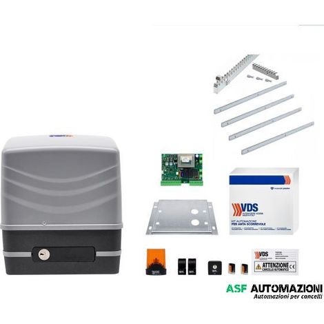 Kit cancello scorrevole VDS Simply 200010/6-C fino a 600 kg – 230V con cremagliera zincata
