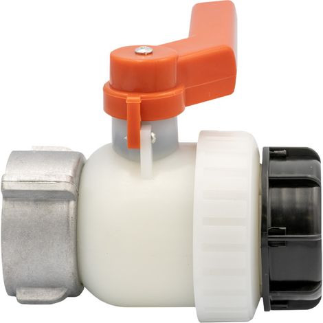 IBC Kugelhahn Orange S75 x 6 mit offener Hahnkappe (1/5)