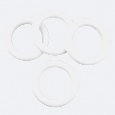 Anneaux en Bois Blanc de 37x55mm pour barre à rideaux - Paquet de 8 - Boulet (1/2)
