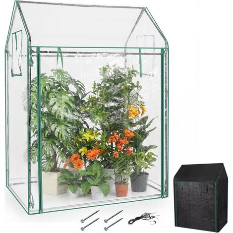 COSTWAY Mini Serra da 129 x 80 x 173 cm, Serra per Pomodori con Copertura Trasparente in PVC (1/5)