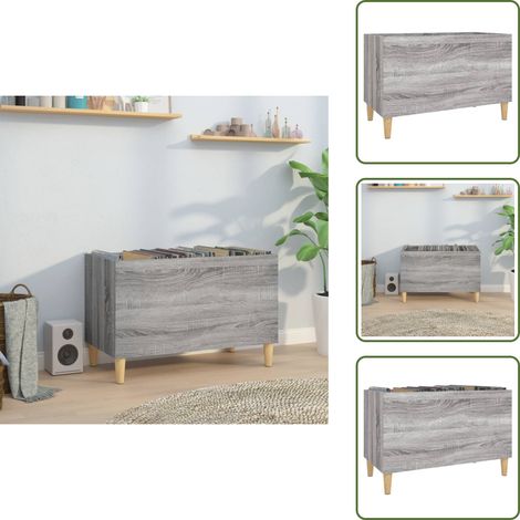 Schallplattenbox - vidaXL Plattenschrank Grau Sonoma 74,5x38x48 cm Holzwerkstoff - Schallplattenregal Holz (1/5)