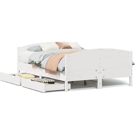 Maison Exclusive - Letto senza Materasso Bianco 150x200 cm Legno Massello di Pino