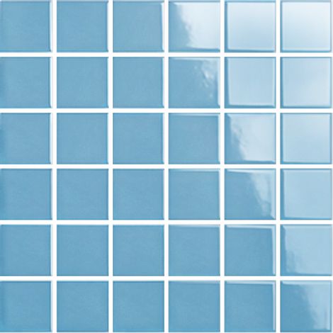 Mosaïque de grès cérame PICCOLO VELVET 5x5cm (finition brillante) - Sky blue - - 325 - Sky blue - boîte de 0.93 m2