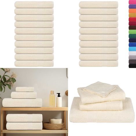 vidaXL Saunatücher 10 Stk. Creme 80x200 cm 360 g/m² 100% Baumwolle (1/5)