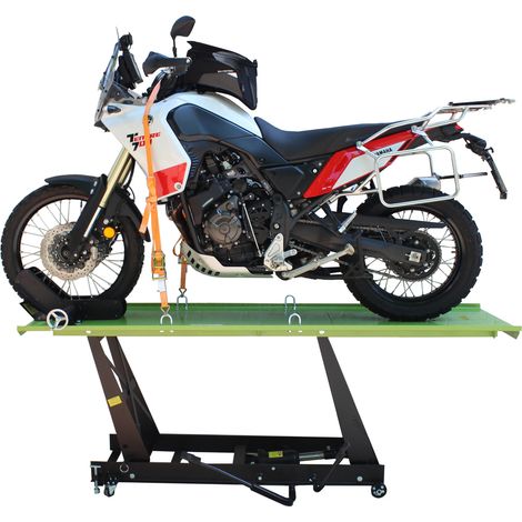 Motorradhebebühne hydraulisch 450 kg Extra-Breit 67,5 cm Bühne Montagerampe Heber schwarz/grün
